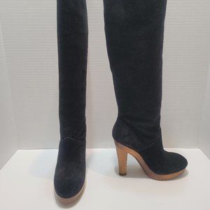 KORS Michael Kors tall, slouchy, black suede DARIA boots; Size 6.5